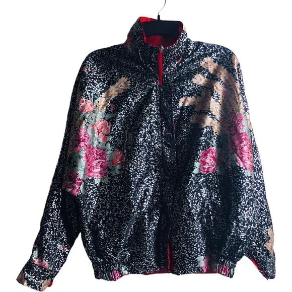 Vintage 80’s Hyung Club Metallic Floral Bomber Jacket - Picture 4 of 16